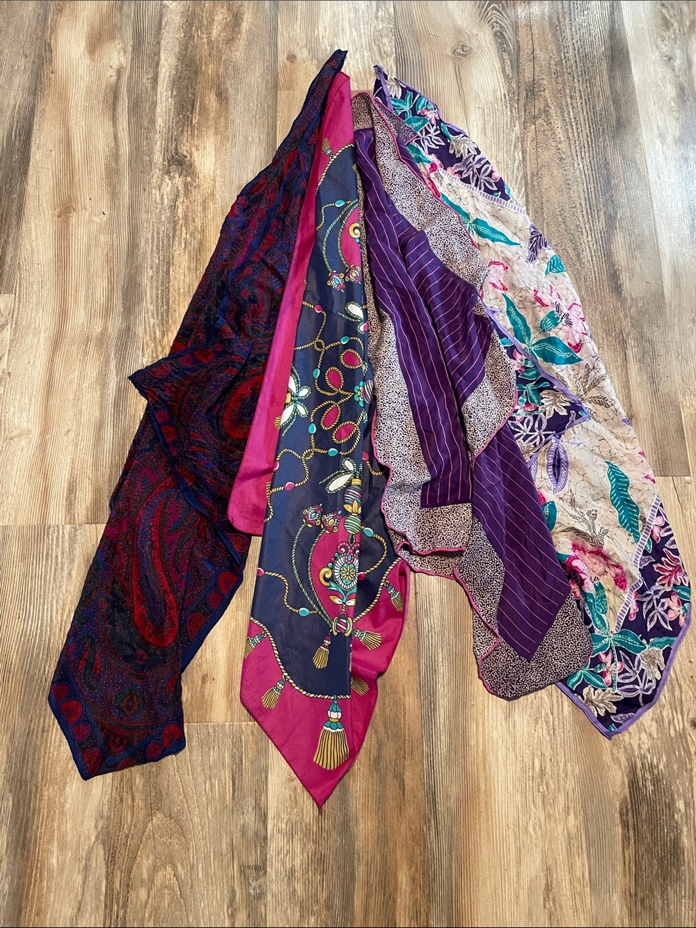 Vintage Silk  Scarf LOT Bundle Purse Scarves